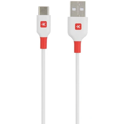 Afbeelding van Skross USB kabel 2.0 A stekker, C stekker 1.20 m Wit Rond SKCA0002A C120CN