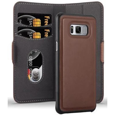 Afbeelding van Cadorabo Hoesje geschikt voor Samsung Galaxy S8 PLUS in ANTIEK BRUIN Beschermhoes 2 1 design met standfunctie en kaartvak Book Case Cover Etui