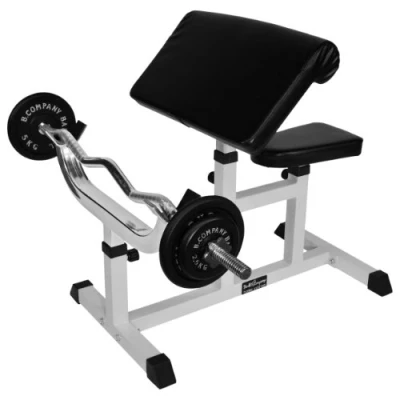 Afbeelding van Bad Company Scott Curler BCA 20 Halterbank voor geïsoleerde biceps en onderarmtraining met SZ halters lange halterstangen, max. gewichtsbelasting tot 250 kg