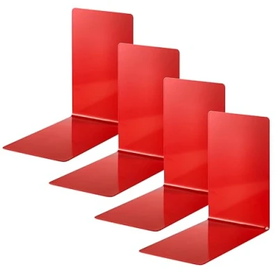 Afbeelding van Alco Albert 4301 12 4 Boekensteunen, metaal, stuks, rood, 14 x 8,5 cm, voor school, kantoor en thuis