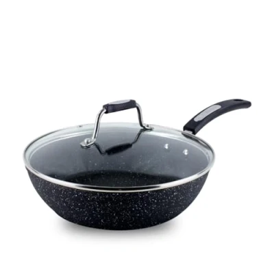 Afbeelding van Scoville NEVERSTICK 26 cm sauteerpan met deksel, antiaanbaklaag diepe koekenpan, geschikt voor alle kookplaten, inclusief inductie, snelle warmtegeleiding, PFOA vrij, vaatwasmachinebestendig,