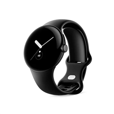 Afbeelding van Google Pixel Watch Android Smartwatch met Fitbit Activity Tracking Hartslag Horloge Matzwarte roestvrijstalen kast Obsidian Active band WiFi