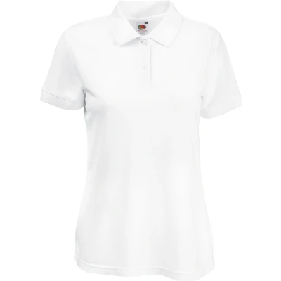 Afbeelding van Fruit Of The Loom Dames Fit 65/35 Poloshirt Korte Mouwen (Wit) Maat XL