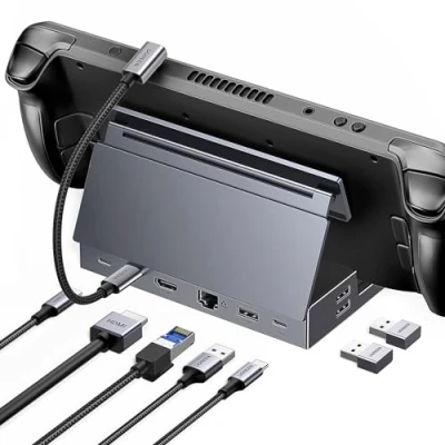 Afbeelding van UGREEN Steam Deck Dock 9 in 1 dockingstation 4K@60Hz HDMI 10Gbps USB poorten Verstelbare standaard Compatibel met OLED, ASUS ROG Ally, Lenovo Legion Go, Switch, iPad Air/Pro, MacBook etc.
