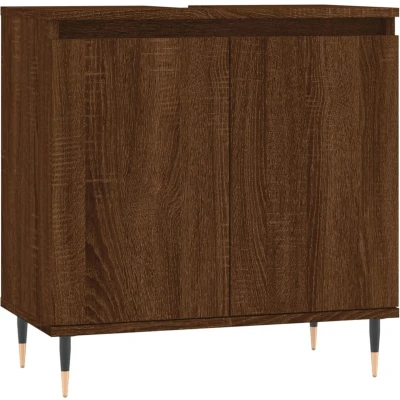 Afbeelding van vidaXL Badkamerkast 58x33x60 cm bewerkt hout bruin eikenkleur