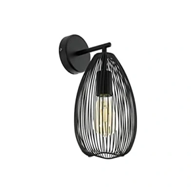 Afbeelding van Leen Bakker EGLO Wandlamp Clevedon Zwart Wandlampen Staal