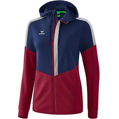 Afbeelding van Erima Squad trainingsjack met capuchon dames new navy/bordeaux/silver grey