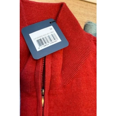 Afbeelding van Boston Brothers heren trui 9511 rood korte rits maat L