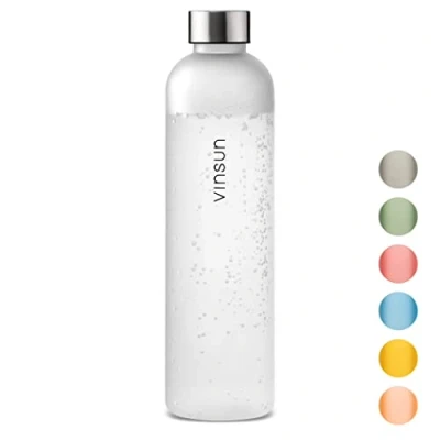 Afbeelding van Vinsun Drinkfles 1L Wit Herbruikbaar, BPA Vrij, Tritan, Lekvrij Duurzame Waterfles voor Sport, School, Gym, Outdoor, Uni, Fiet, Kantoor