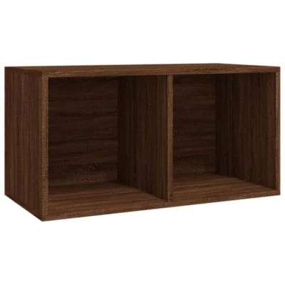 Afbeelding van vidaXL Opbergbox voor LP&#039;s 71x34x36 cm bewerkt hout bruin eikenkleur