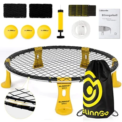 Afbeelding van Mookis Blinngoball Outdoor Game Set Team Games bestaande uit speelnet, 3 ballen, trekkoord, ballenpomp met 1 naald en handleiding meer