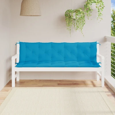 Afbeelding van Tuinbankkussens 2 st 180x50x7 cm oxford stof lichtblauw