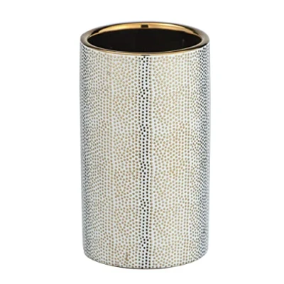 Afbeelding van Wenko Badkamerbeker Nuria 6,5 X 10,5 Cm Keramiek Wit/goud