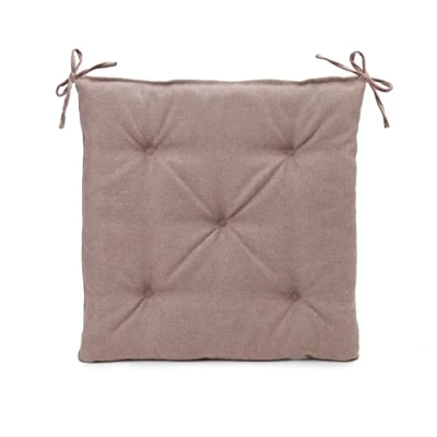 Afbeelding van Gözze Zitkussen met bevestigingsbanden, stoelkussen, gewatteerd, Darco, 40 x 4 cm, Taupe, 801060 40404 71