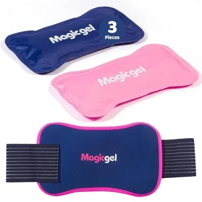 Afbeelding van Magic Gel Ijspak met Riem 26x13cm Set van 2 voor Knie en Enkel Veelzijdige Herbruikbare Duurzame