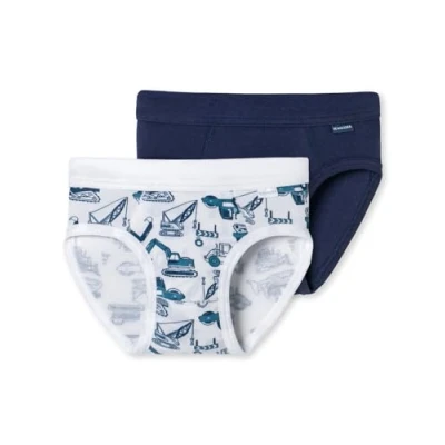 Afbeelding van Schiesser 2PACK Slip voor kinderen, Maat: 140, Dunkelblau weiss