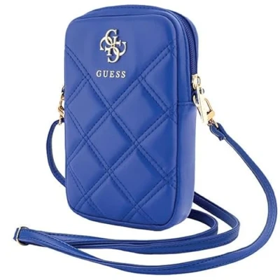 Afbeelding van Guess Zip Quilted 4G tas blauw