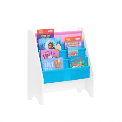 Afbeelding van Rootz Toddler Bookcase Children&#039;s Bookshelf Book Organizer MDF Frame Polyester Compartments 62cm x 71cm 30cm