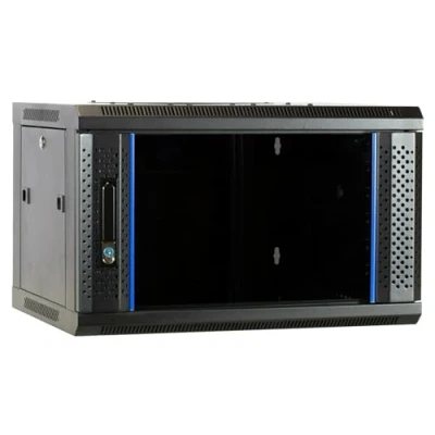 Afbeelding van DSIT 6U wandkast ongemonteerd met glazen deur 600x450x368mm (BxDxH) serverbehuizing serverrack serverkast 19 inch