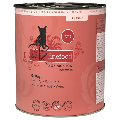 Afbeelding van catz finefood Blik 6 x 800 g Kattenvoer Gevogelte