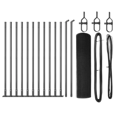 Afbeelding van vidaXL Hekpost Set van 2 Grijs Gepoedercoat staal 25 x 0.5 m