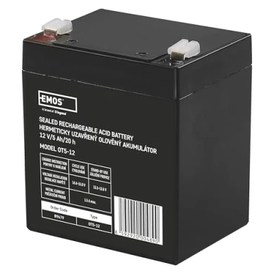Afbeelding van EMOS Onderhoudsvrije loodaccumulator voor kindervoertuigen, gazontractor, alarmsystemen, brandmelding, UPS apparaten, 12 V, 5 Ah, Faston 6,3 mm