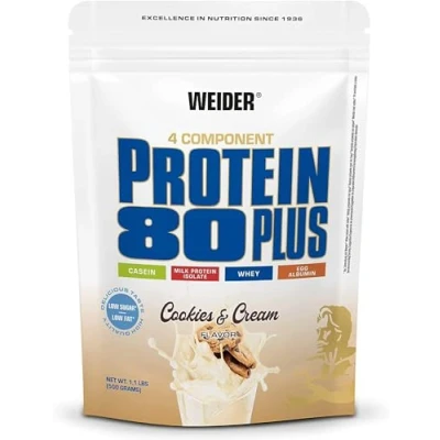Afbeelding van Weider Protein 80 plus 2 x 500g zak pack koekjescrème