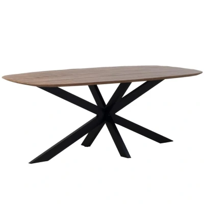 Afbeelding van Giga Meubel Eettafel Deens Ovaal Bruin Hout 240cm Tafel Jordan