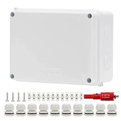 Afbeelding van aansluitdoos, waterdicht IP65, opbouw, verdeeldoos: Aicharynic klemkast, ABS elektrische kast, kabelaansluiting buiten, 15 x 11 7 cm, aansluitdoos