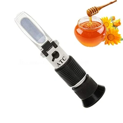 Afbeelding van Honing Refractometer, Brix, Baume en Water Vocht 3 in 1 Tester met ATC. 58 90% 38 43 Be&#039; 12 27% Watervochtigheid Meetbereik voor Honing, Bijen Houden