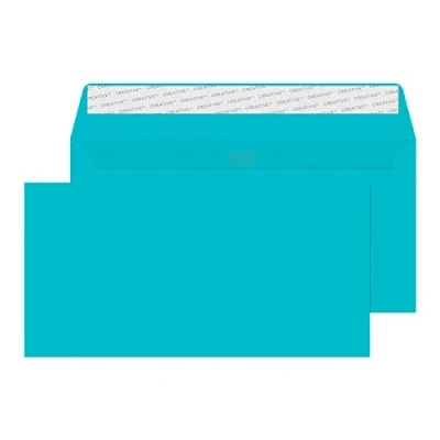 Afbeelding van Blake Creative Colour DL+ 114 x 229 mm 120 gsm Peel &amp; Seal Portemonnee Enveloppen (25209) Cocktail Blauw Pack van 25