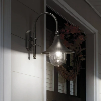 Afbeelding van Ideallux Buitenwandlamp Ideal Lux Cima, antraciet, metaal, hoogte 46 cm