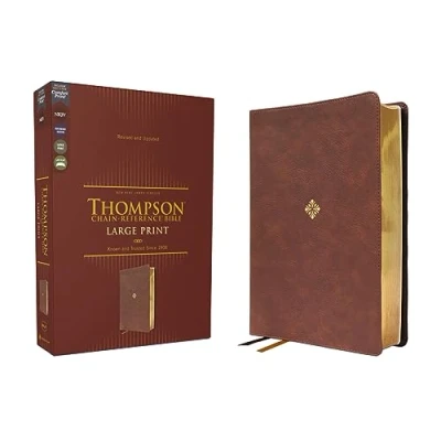 Afbeelding van NKJV, Thompson Chain reference Bible, Large Print, Leathersoft, Brown, Red Letter, Comfort Print: New King James Version, Bible