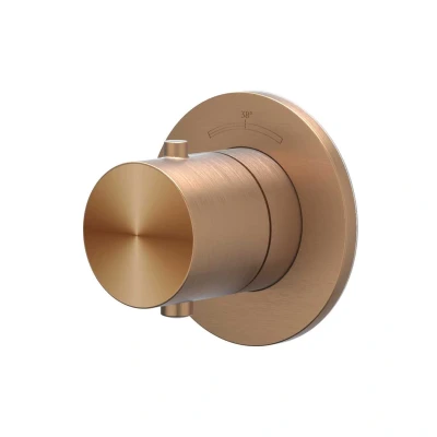 Afbeelding van IVY Concord afbouwdeel inbouw stopkraan symmetry RVS 316 Geborsteld Mat Koper PVD
