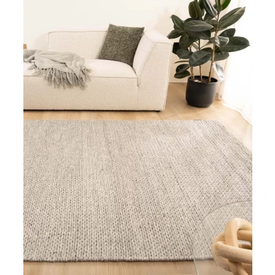 Afbeelding van Wollen Tapijt/Vloerkleed Hyssing Lichtgrijs 160x240 Cm 100% Wol