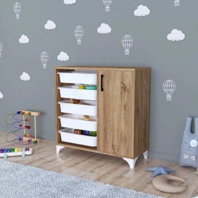 Afbeelding van Kast Aurland commode 78,5x77x30 cm eikenkleurig