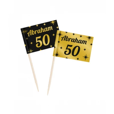 Afbeelding van Coctail Prikkers Abraham 50 jaar Classy 6,5cm stuks