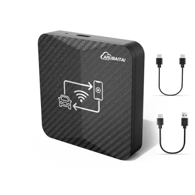 Afbeelding van draadloze CarPlay en Android Auto adapter, adapter 2 IN 1 voor Apple Auto, Dongle converteert bekabeld naar draadloos, 5GHz WiFi, Plug &amp; Play