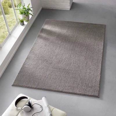 Afbeelding van Effen Vloerkleed Qualis Donkergrijs 80x150 Cm