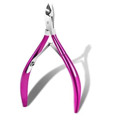 Afbeelding van Professionele nagelriemtang, nagelriemschaar, nagelriemschaar van roestvrij staal, pedicure en manicureset, voor ingegroeide teennagels (paars)