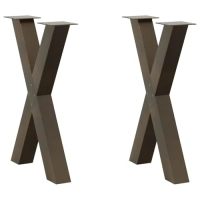Afbeelding van vidaXL Eettafelpoten 2 st X vormig 60x(72 73) cm staal naturel