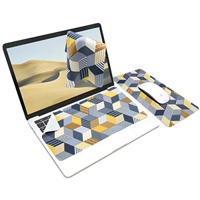 Afbeelding van SenseAGE x Ekax 3 in 1 muismat, multifunctionele microvezelmuismat voor laptop, draagbare en wasbare toetsenbordmat, monitorbescherming, monitorreiniging alles één, Effen Vierkant