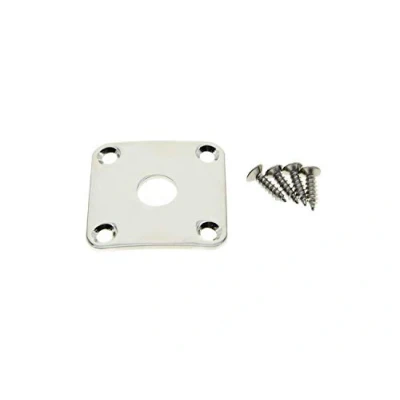 Afbeelding van KAISH Nikkel Metaal Gebogen Bodemplaat Vierkante Jackplate voor Gibson Les Paul