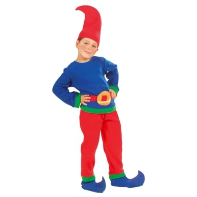 Afbeelding van Widmann Dwerg &amp; Kabouter Kostuum Stoute David Kind Jongen Blauw, Rood Maat 116 Carnavalskleding Verkleedkleding