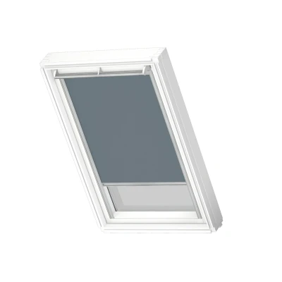 Afbeelding van Origineel VELUX Dakramen Verduisterend Rolgordijn voor PK08, Dark Petrol met Grijze Zijgeleiders