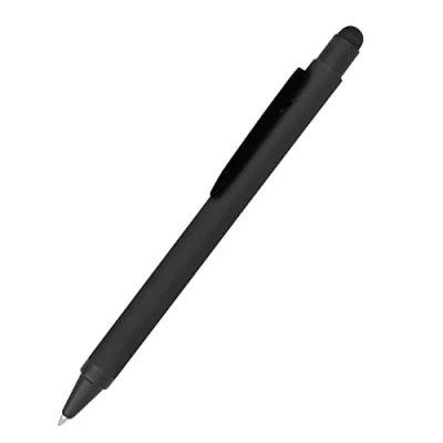 Afbeelding van Online balpen aluminium stylus zwart, van aluminium, verwisselbare grote vulling, schrijfkleur met softtouch feeling, pen touchpen, 1 stuk