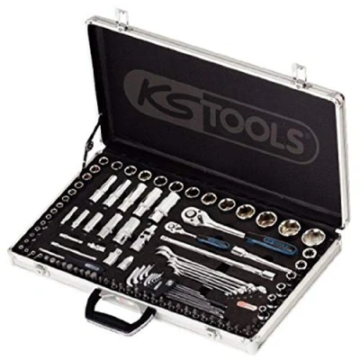 Afbeelding van KS Tools, Dopsleutel + dopmoer, 1/4&quot; 1/2&quot; CHROMEplus doppenset, 102 delen, Flankentrekkerij