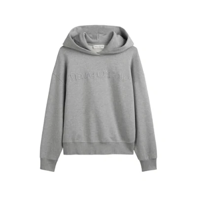 Afbeelding van Marc O&#039;Polo Hoodie Embroidery AT Front Hoodie, Dames, Maat: Medium, Soft stone melange