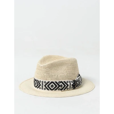 Afbeelding van Toquilla Straw Fedora Hat with Geometric Band Natural