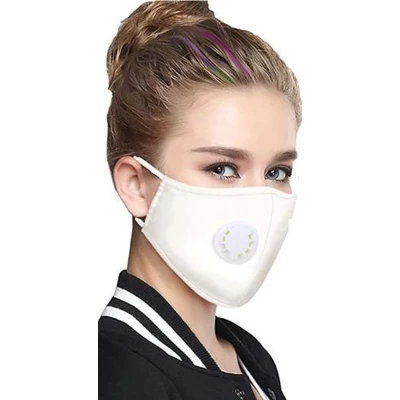 Afbeelding van Premium kwaliteit katoen mondkapje mondmasker gezichtsmasker herbruikbaar / Wasbaar wit met filter AWR